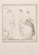 A late 19th century ink drawing of classical Greek figures, 10