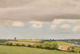 Robert Morson Hughes (1873-1953) British, A country landscape, oil on board, signed, 6.25