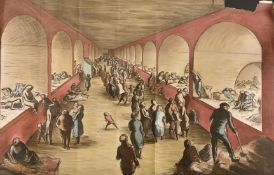 Edward Ardizzone, 'Shelter Scene', colour lithograph poster, (A/F), (unframed), 29