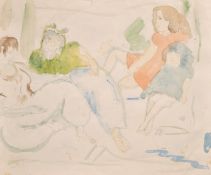 Manner of Marie Laurencin, A sketch of a reclining female figure, 7