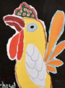 Attributed to Malcolm de Chazal (1902-1981) A study of a cockerel, gouache on paper, signed, 29