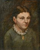 Florence Mezzara/Koesclin (1857-1896), A pair of head studies of a children, oil on canvas laid