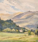 Llewellyn Frederick Menzies-Jones (1889- 1971) British, 'Highlands View' watercolour, inscribed