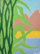 Attributed to Malcolm de Chazal (1902-1981) A beach scene, gouache on paper, signed, 29