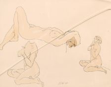 F. D. W. circa 1912, A print of a female nude in three positions, 9
