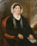 19th century English school, A portrait of a seated lady, oil on canvas, 36