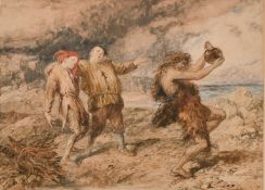 Sir John Gilbert (1817-1897) British, 'A Most Ridiculous Monster', Act 2, Scene 2 of the Tempest,