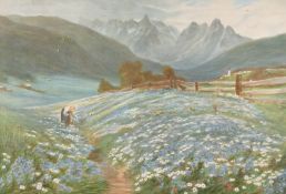 After Macwhirter, 'Jane in the Austrian Tyrol', coloured print, 10.5