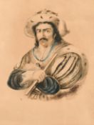 19th century, possibly a study of Edmund Kean as Richard III, indistinctly inscribed verso,