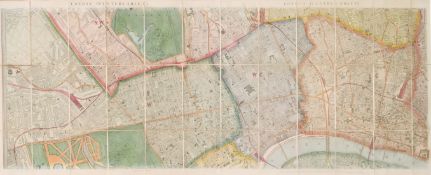 London Western Sheet and Central Sheet, A hand coloured map circa. 1860, 19