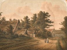 James George Zobel (1792-1881) View from a Loke on the Rackheath Road, watercolour, signed titled