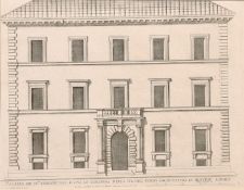 G B Falde + others, A set of four copper plate engravings, Elevations of Roman Palazzos, 11.5