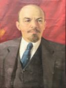 20th Century Russian School, A bust length portrait of Lenin, oil on canvas, 30