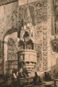 Axel Herman Haig (1835-1921) The Pulpit of San Fermo Maggiore, Verona, etching on cream paper,