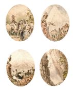 Circle of Alexander Von Humboldt, A set of four watercolours of South American scenes including a