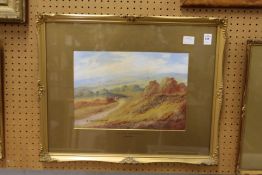 J Jameson On the Cotswolds watercolour