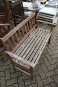 A wooden garden bench