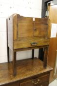 A George III mahogany tray top bedside commode(af)