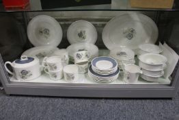 A comprehensive six place Wedgwood Suzie Cooper design Glen mist dinner service