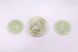 Three Chinese jadite pendants