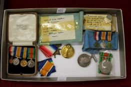 First World war medals, miniature medals etc