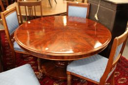 A 19th century flame figured mahogany circular tilt top breakfast table