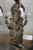 A good bronze figure of Ganesh green patina possibly 18th century or earlier