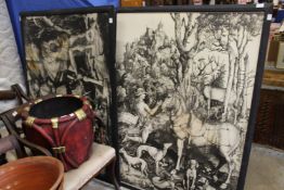 Two large medieval style prints