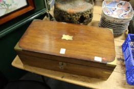 A large brass bound mahogany writing slope