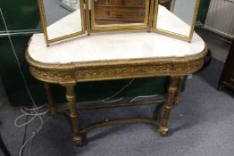 A 19th century giltwood and marble console table
