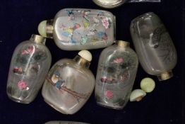 Five Chinese glass snuff bottles