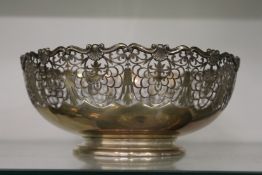 A Mapin and Webb pierced silver circular fruit bowl