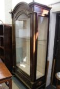 A good 19th century French empire rosewood and brass inlaid display cabinet