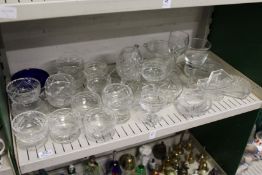 A shelf of glassware