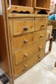 A Victorian pine chest of drawers