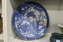 A Chinese blue and white charger