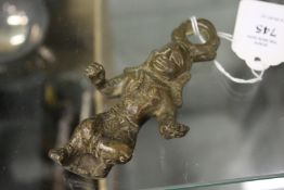 A small 19th century or earlier bronze pendant/amulet of a deity possibly Tibetan