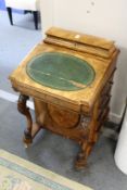 A Victorian walnut davenport (faults)