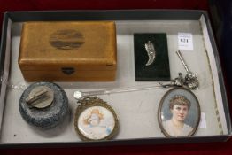 Miscellaneous collectables to include a curling stone inkwell