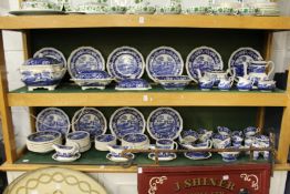 A large quantity of Spode Blue Tower dinnerware etc