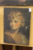 Small study of a young girl oil on canvas unframed