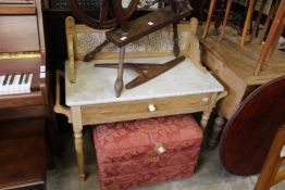 A Victorian marble top pine washstand
