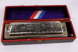 A cased Hohner accordion