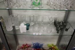 A good collection of Scandinavian and European glassware to include an Alva Alto opaque white