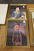 A pair of colour prints depicting a Chinese Emperor and Empress