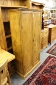 A 19th century waxed pine two door standing cupboard