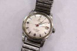 An Omega seamaster calendar automatic wrist watch with red second hand