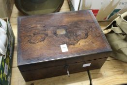 A brass bound rosewood box