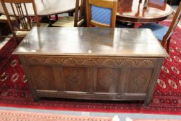 A large 19th century oak coffer
