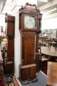 A good 19th century mahogany longcase clock with painted square dial moon fazed movement signed